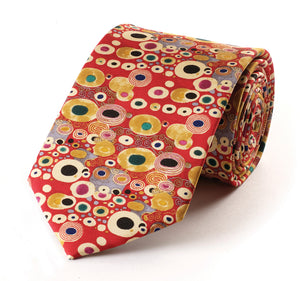 Fox & Chave Gustav Klimt Red Silk Tie