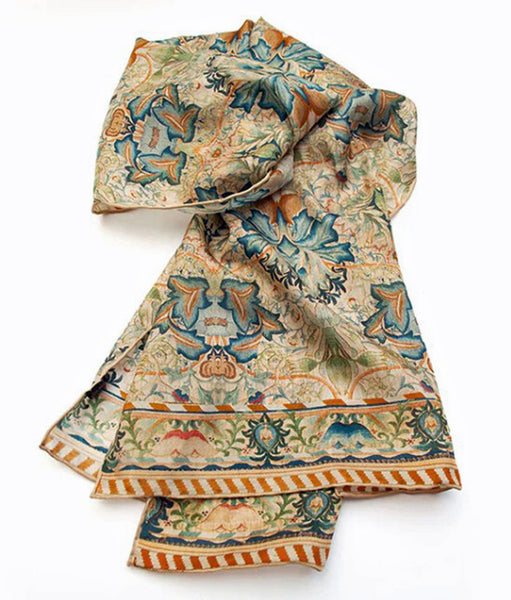 Fox & Chave William Morris Artichoke Silk Habotai Scarf