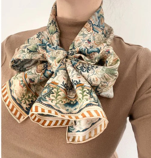 Fox & Chave William Morris Artichoke Silk Habotai Scarf