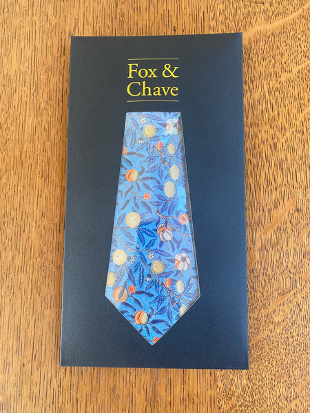 Fox and Chave William Morris Blue Fruit Silk Tie