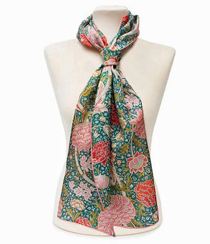 Fox & Chave William Morris Cray Habotai Silk Scarf