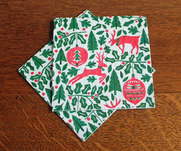 Festive Forest Christmas 20 Paper Napkins 3 Ply