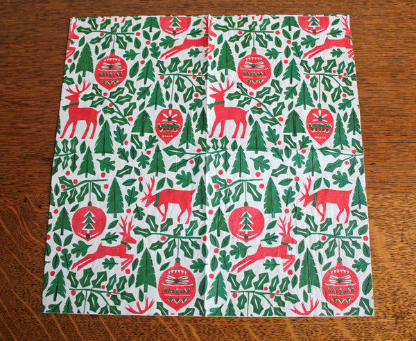 Festive Forest Christmas 20 Paper Napkins 3 Ply