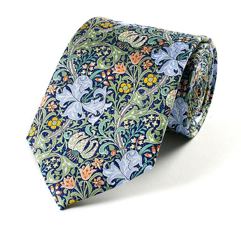 Fox & Chave Morris Golden Lily Silk Tie