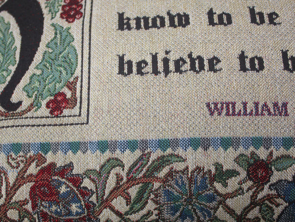 Hines of Oxford William Morris Quote Tapestry Cushion 15" x 19"