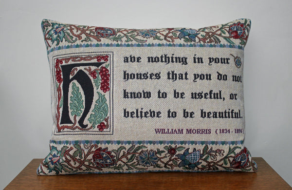 Hines of Oxford William Morris Quote Tapestry Cushion 15" x 19"