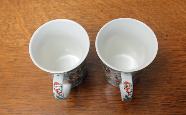 Set of 2 William Morris Strawberry Thief Fine China Mugs