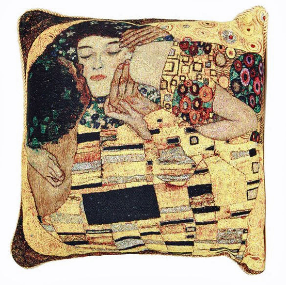 Signare Klimt Gold Kiss Filled Cushion 45 cm