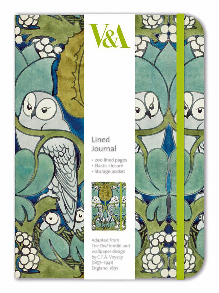 V & A Voysey Owl Lined Journal