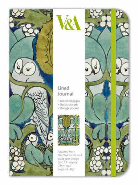 V & A Voysey Owl Lined Journal