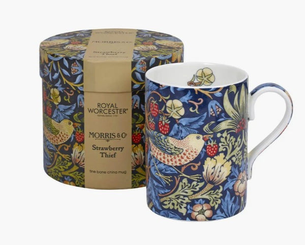 Royal Worcester William Morris Strawberry Thief Blue Mug