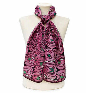 Fox & Chave Charles Rennie Mackintosh Rose & Teardrop Silk Scarf