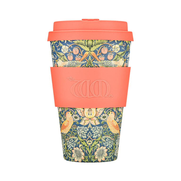 Reusable Sustainable Ecoffee Cup William Morris Strawberry Thief 14oz