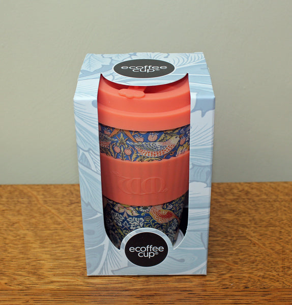 Reusable Sustainable Ecoffee Cup William Morris Strawberry Thief 14oz