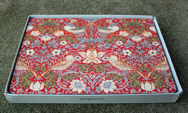 Morris & Co for Pimpernel Strawberry Thief Red Placemats - 5 Instead of 6