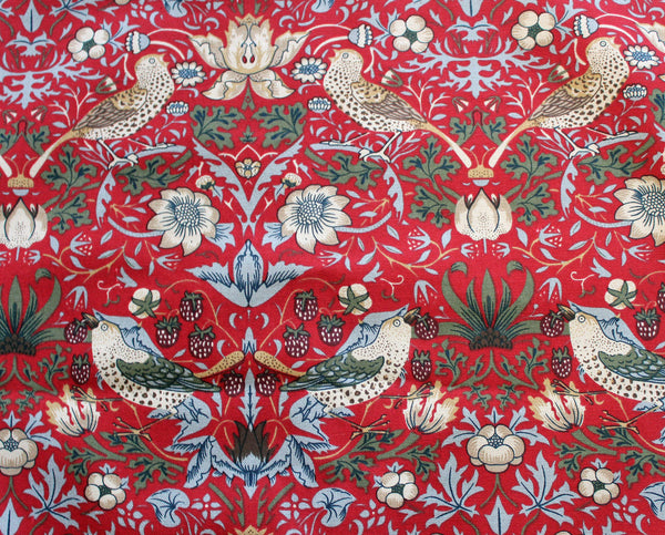 William Morris Strawberry Thief Minor Red Cushion