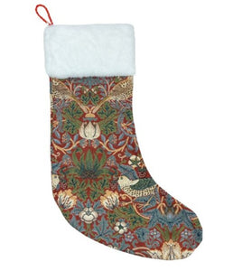 Signare Tapestry William Morris Strawberry Thief Red Christmas Stocking