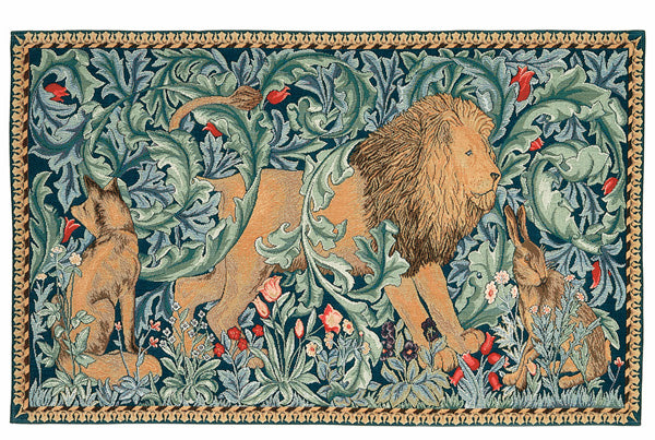 Hines of Oxford Pair of William Morris The Forest Lion Tapestry Cushion 15" x 19"