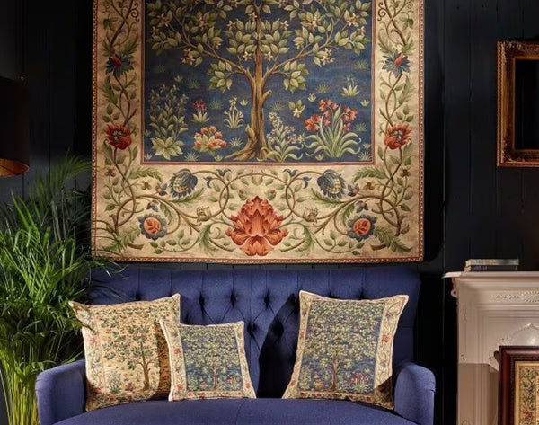 Hines of Oxford Tree of Life Blue Tapestry - 2 sizes