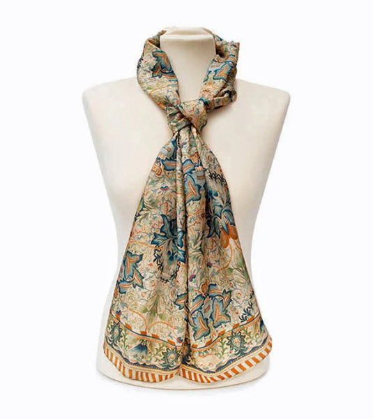 Fox & Chave William Morris Artichoke Silk Habotai Scarf