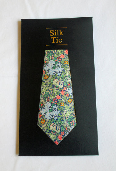 Fox & Chave Morris Golden Lily Silk Tie