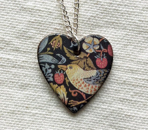 Stockwell Ceramics Strawberry Thief Pendant Necklace